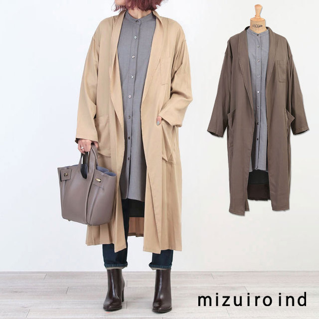 mizuiro ind ミズイロインド ドレープガウンコート 3-279557 20 -BEIGE