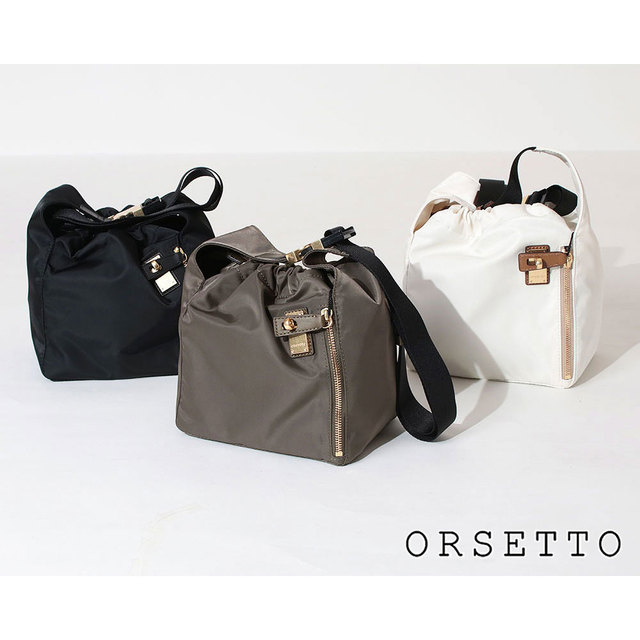 ORSETTO/オルセット  ナイロンストラップショルダー ブラック 黒