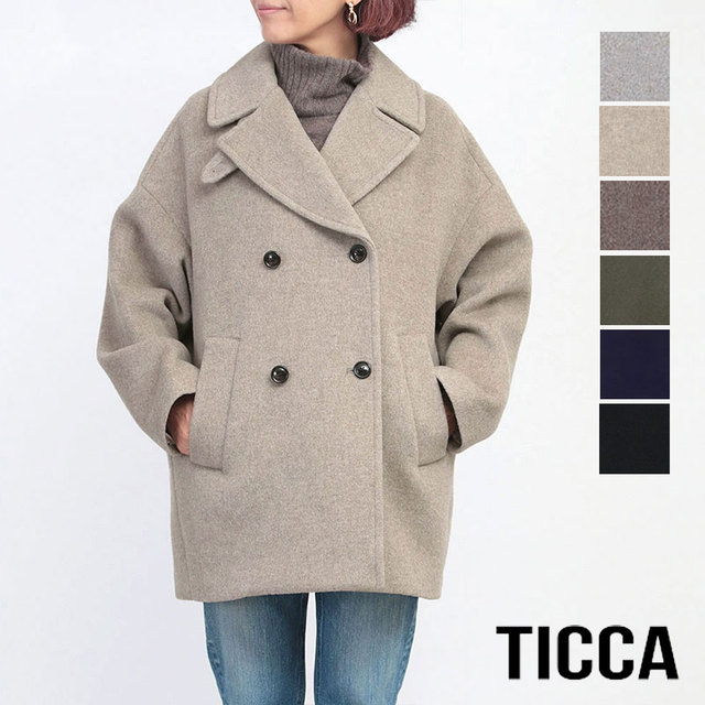 TICCA ティッカ ショートピーコート アウター TBCA-211 BLACK(ブラック ...