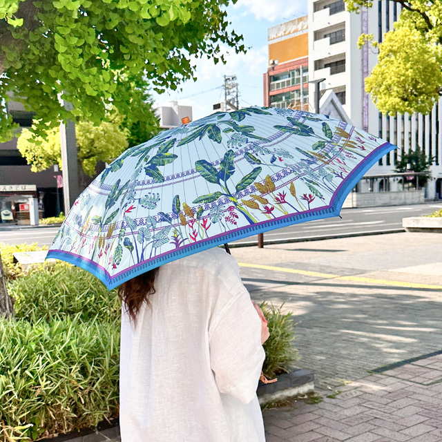 日傘 折りたたみ傘 マニプリ manipuri 晴雨兼用 スカーフ柄 プリント 