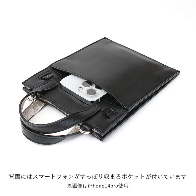 ADMJ ナッパブロッサム ラムレザー 2WAY フラット モバイルポーチ エーディーエムジェイ 24SS01023 ミニバッグ ジェンダーレス 縦型 スマホポーチ 高級感 ラグジュアリー 上品 背面