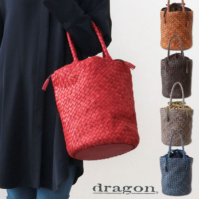 ドラゴン DRAGON メッシュバッグ バケツ型 巾着 ハンドメイド インド 正規品