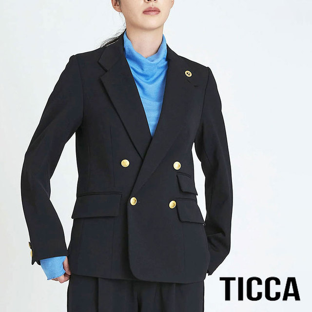 TICCA ティッカ ジャケット 紺ブレ 金ボタン ダブル テーラード ハンサム コンパクト サムネイル