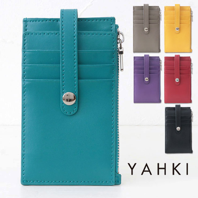 ヤーキ yahki カードケース 薄型 ファスナー ポケット 軽い 革