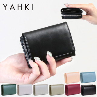 YAHKI ヤーキ 三つ折 財布 YH-207 小さい 艶感 床革 シンプル 折財布 おしゃれ サムネイル