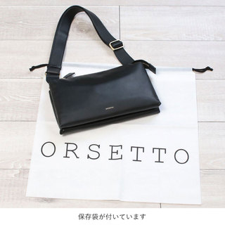 ORSETTO オルセット バッグ STESSO レザーショルダー 01-135-01 BLACK(ブラック)|オルセット ORSETTO バッグ 小さめ スマート レザー おしゃれ ショルダー 保存袋