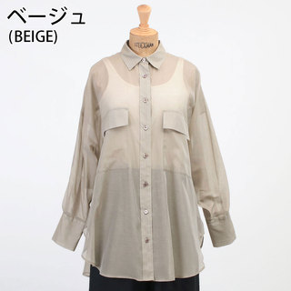 SACRA サクラ シャツ PREMIUM SILK COTTON SHIRT 123210071 CGY