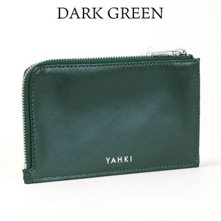 YAHKI ヤーキ フラグメントケース YH-485 BLACK(ブラック)|YAHKI フラグメントケース 床革 笹マチ サブウォレット カードポケット ダークグリーン
