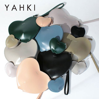 YAHKI ヤーキ ハート ミニポーチ W FACEレザー YH-640 BLACK(ブラック)|YAHKI ヤーキ ミニポーチ 小物入れ 薬入れ ジュエリーケース ハート型 イメージ