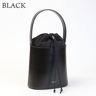 YAHKI ヤーキ ハンドバッグ W FACEレザー YH-644 BLACK(ブラック)|YAHKI ヤーキ バッグ バケツ型 ハンドバッグ 新作 巾着 ブラック