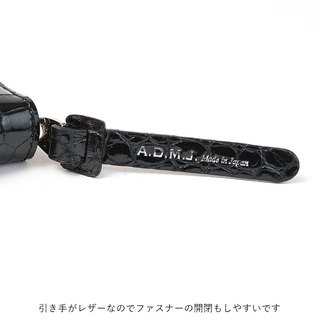 ADMJ 財布 グレージングポロサス / クリスタル クロコダイル スモールウォレット エーディーエムジェイ 24SA06007 ONYX|ADMJ エーディエムジェイ 財布 クロコダイル ポロサス グレージング スワロフスキー 豪華 ラグジュアリー キラキラ 新作 引手