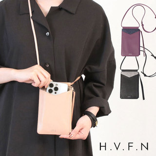 H.V.F.N モバイルポシェット ハブファン HV0710 BLACK(ブラック)|ハヴファン HVFN ポシェット モバイル用 スマホショルダー レザー かわいい トレンド お洒落 サーフ  サムネイル