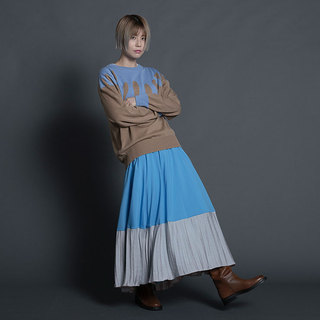 即納】 THOMAS MAGPIE トーマスマグパイ bicolor pleated skirt バイ