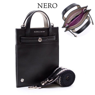 ADMJ ナッパブロッサム 2WAY フラットモバイルポーチ エーディーエムジェイ 24SS01023 NERO(BLACK)|ADMJ ナッパブロッサム ラムレザー 2WAY フラット モバイルポーチ エーディーエムジェイ 24SS01023 ミニバッグ ジェンダーレス 縦型 スマホポーチ 高級感 ラグジュアリー 上品 ネロ