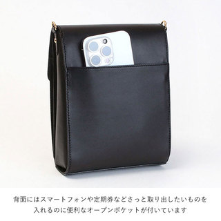 ADMJ ミニショルダーバッグ ヴィッテリアルマ エーディーエムジェイ 24SA01014A NERO(BLACK)|ADMJ ヴィッテリアルマ レクタングル ショルダー バッグ 縦長 エーディーエムジェイ 24SA01014A マーキス 最高級 カーフレザー ジェンダーレス デイリー 背面