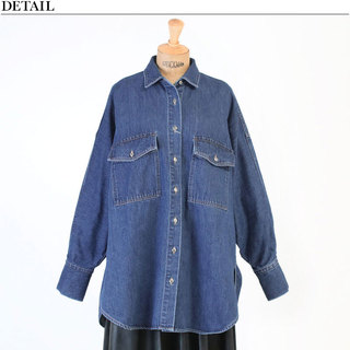 【NEW】 SACRA サクラ デニムシャツ AUTHENTIC DENIM SHIRT 124514071 |SACRA サクラ デニムシャツ オーバーサイズ ワイドシルエット お洒落 詳細