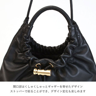 オルセット バッグ ARIA ミニショルダー 2WAY ORSETTO 01-137-01 BLACK(ブラック)|オルセット ORSETTO バッグ 小さめ 三角形 軽い レザー おしゃれ ショルダー クチ