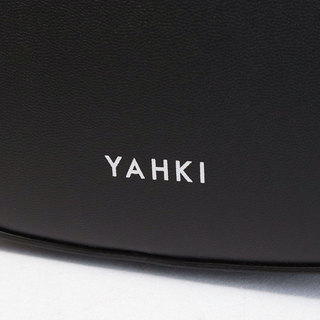 YAHKI ヤーキ バッグ ハーフムーン クロスボディ 2WAY YH-584V BLACK(ブラック)|YHAKI ヤーキ ハーフムーン ショルダー 合成皮革 復刻 軽い カジュアル ロゴ