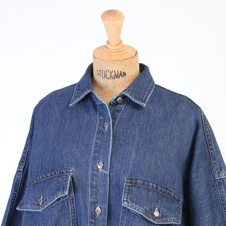 【NEW】 SACRA サクラ デニムシャツ AUTHENTIC DENIM SHIRT 124514071 |SACRA サクラ デニムシャツ オーバーサイズ ワイドシルエット お洒落 襟