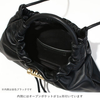 オルセット バッグ ARIA ミニショルダー 2WAY ORSETTO 01-137-01 BLACK(ブラック)|オルセット ORSETTO バッグ 小さめ 三角形 軽い レザー おしゃれ ショルダー 内側