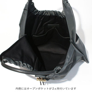 オルセット バッグ ARIA ナイロンショルダー ORSETTO 01-138-01 BLACK(ブラック)|オルセット ORSETTO バッグ 大きめ 三角形 軽い ナイロン おしゃれ ARIA 肩掛け 内側