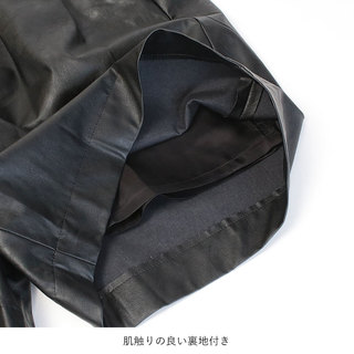 【NEW】 SACRA サクラ ショートパンツ SYNTHETIC LEATHER SHORTS 124522111 |SACRA サクラ ショートパンツ シンセティックレザー 合皮 ブラック 黒 ワイドシルエット 裾